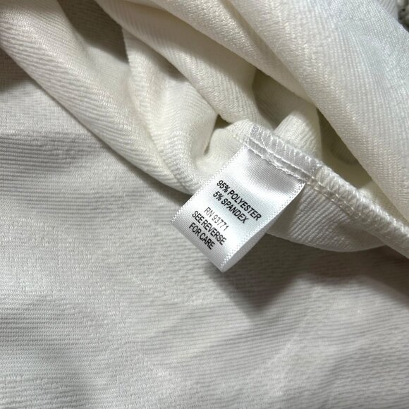 Kaktus Womens Asymmetrical Button Front Textured White Top XL - Picture 5 of 9